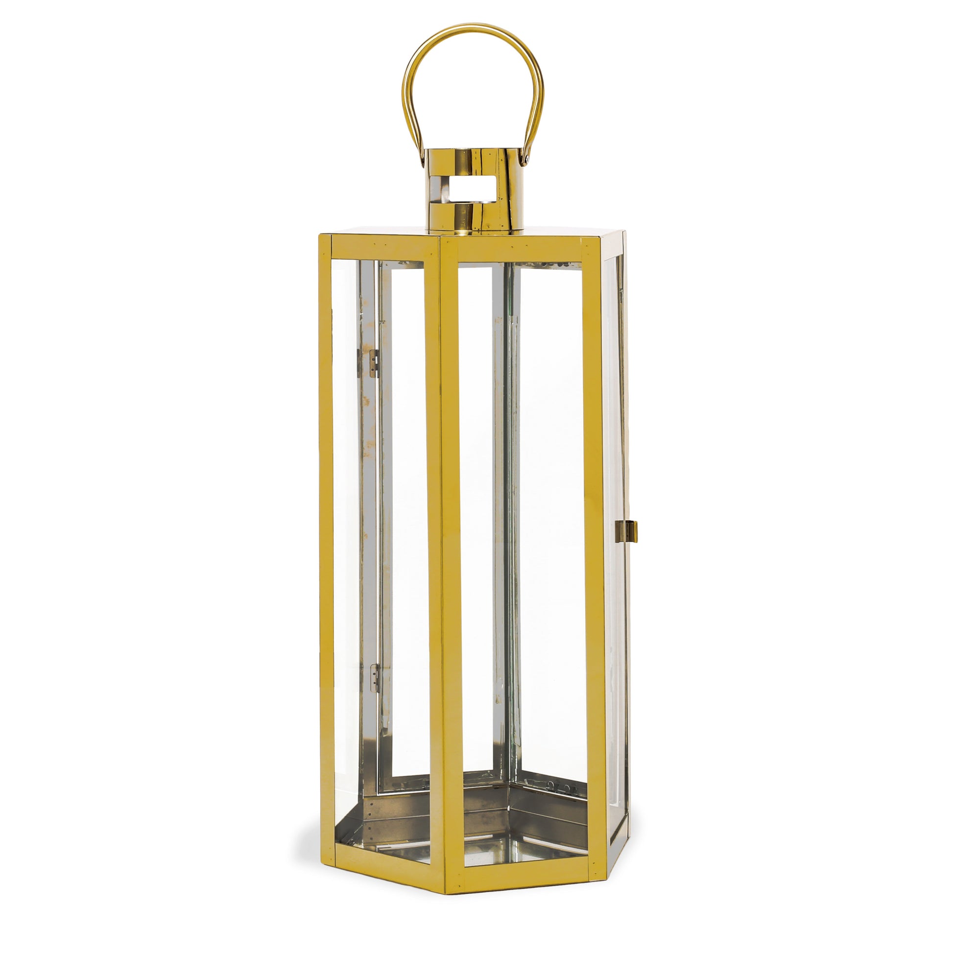 Frank 23"H Stainless Steel Lantern Gold Stainless Steel