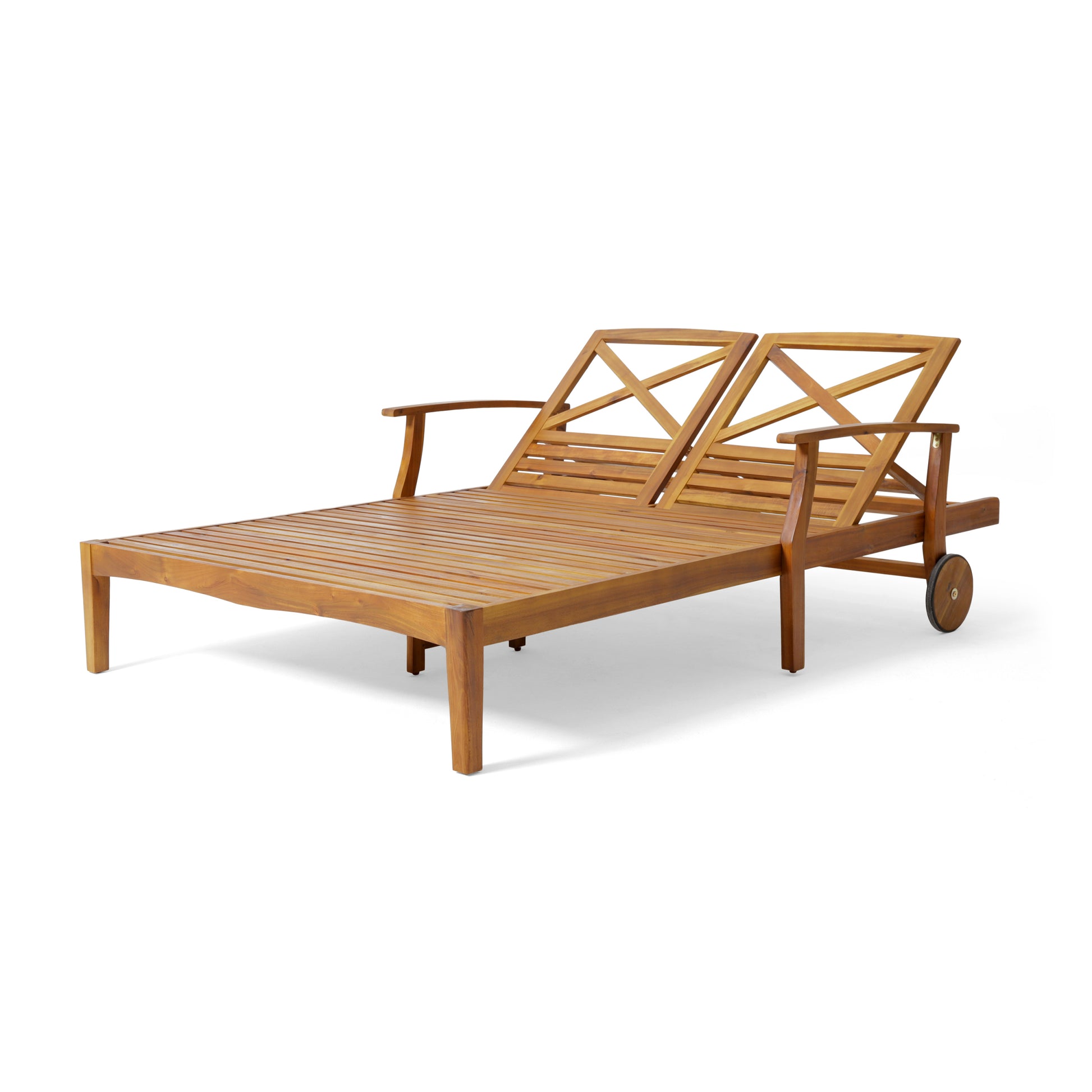 Perla Double Chaise Lounge Teak Acacia Wood