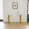 Console Table Stainless Steel Glass,Meal Side Table Golden Clear Bs 02 Golden,Transparent Primary Living Space Modern Stainless Steel