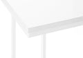 Accent Table, C Shaped, End, Side, Snack, Living Room, Bedroom, White Laminate, White Metal, Contemporary, Modern White Mdf