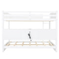 Queen Over Queen Bunk Bed With Storage Cabinets And Usb Ports, White Expected Arrival Time: 10.26 White Solid Wood Mdf