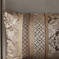 7 Piece Jacquard Comforter Set Brown Gold Cal King California King Brown Gold Polyester