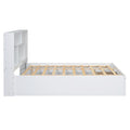 Queen Size Platform Bed With Storage Headboard And 2 Drawers, White Box Spring Not Required Queen White Wood Bedroom Bed Frame Solid Wood Mdf