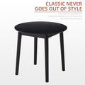 Black Round Table, All Solid Wood, Can Sit 2 4 People Diameter 31.5 Inches Black Solid Wood