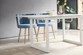 White Color,Square Extendable Dining Table With Metal Leg,Modern Space Saving Kitchen Table For Living Room 70.86