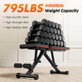 Weight Bench Adjustable Workout Bench For Home Gym, Foldable Bench Press For Full Body Exercise And Strength Training, 795Lbs Capacity Incline Decline Sit Up Benches Black Abs