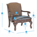 Lucille Arm Chair Brown Brown Traditional Foam Wood Fabric