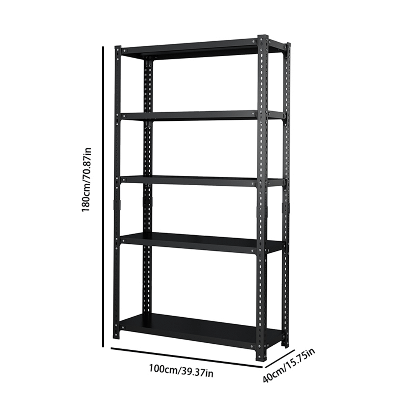 Household Storage Rack, Adjustable Display Rack, Basement Balcony Storage Rack, Carbon Steel Storage Rack, 100Cm * 40Cm * 180Cm, Five Floors Black 5 Black Etagere Primary Living Space Metal Contemporary Adjustable Shelves Metal