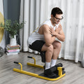 Soozier 3 In 1 Padded Push Up Sit Up Deep Sissy Squat Machine Home Gym Fitness Equipment, Yellow Yellow Steel