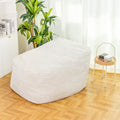 Faux Fur Classic Bean Bag White Primary Living Space Soft Casual,Modern Foam Faux Fur