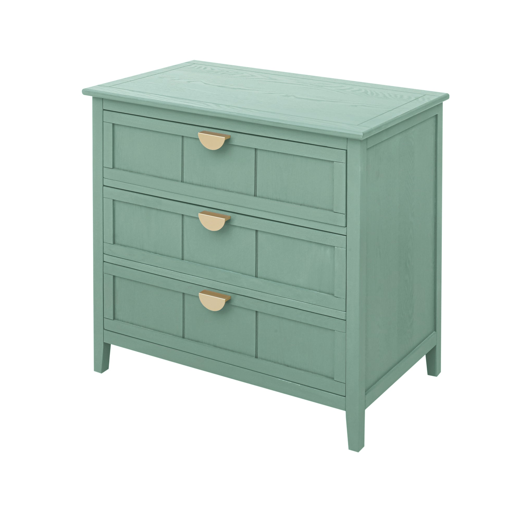 3 Drawer Cabinet, American Furniture,Suitable For Bedroom, Living Room, Study Light Green Mdf