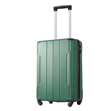 Hardshell Luggage, Lightweight Durable Abs Suitcases With Double Wheels Tsa Lock 20'' Single Luggage Green Abs