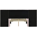 Full Size Upholstered Platform Bed With Big Headboard, Bedroom Furniture, Velvet, Pink Full Pink Plywood