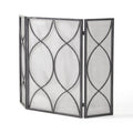 Fire Screen Black Silver Iron