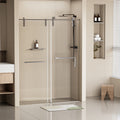 56 60 In. W X 76 In. H Frameless Shower Door, Single Sliding Shower Door, 5 16