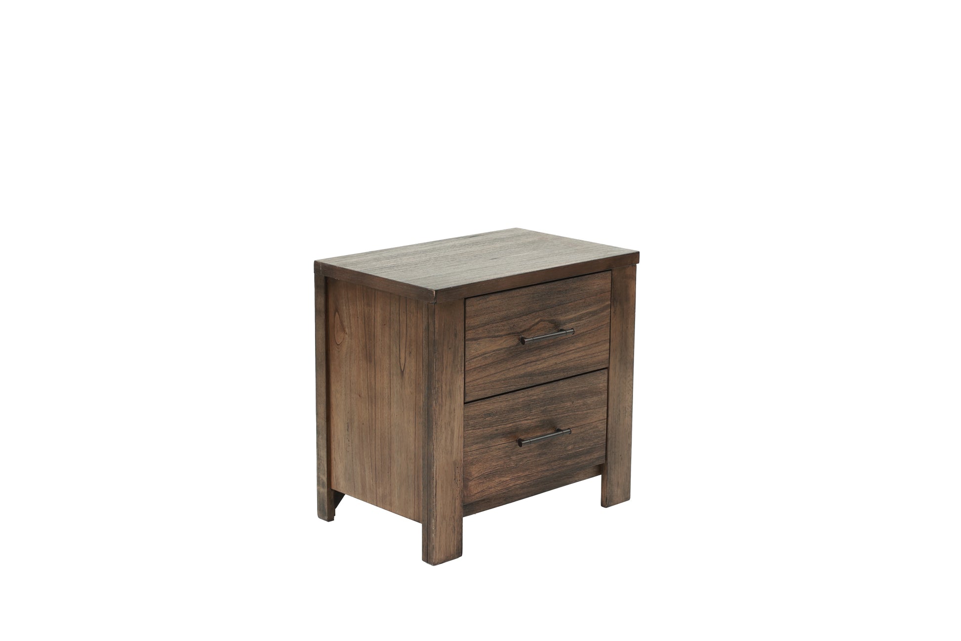 Oak Finish 1Pc Nightstand Wooden Bedside Table 2X Drawers Storage Bedroom Furniture Oak 2 Drawers Bedroom Bedside Cabinet Contemporary,Modern,Transitional Rubberwood Easy Assembly Oak Particle Board