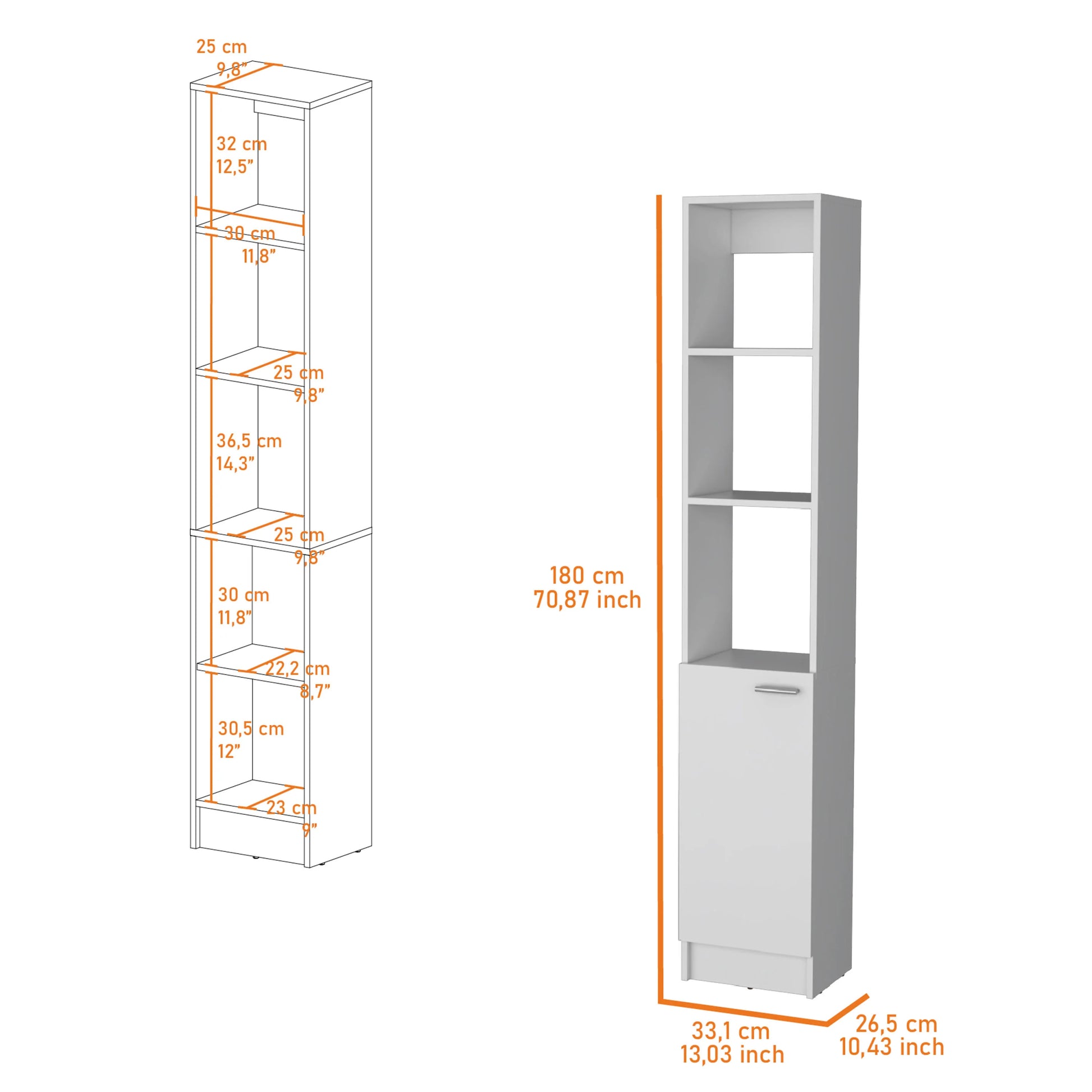 White Linen Cabinet With 1 Door White 5 1 Bathroom Wood