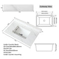 37 Inch Marble Vanity Top, White Vanity Top With Pre Drilled Faucet Holes, Bathroom Vanity Top With Undermount Rectangular Middle Sink And 4