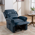 Lift Recliner Chair, Electric Power Lift Recliner Chair For Elderly With Eight Points Massage And Heating, Navy Blue Navy Blue Faux Leather Power Remote Wood Primary Living Space Soft American Traditional Metal & Wood