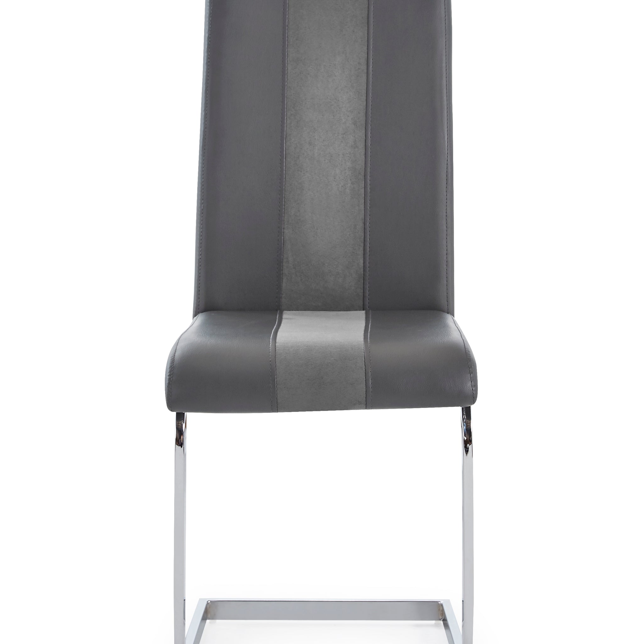 Altis Fabric Grey Dining Chairs Kit Of 4 Gray Stainless Steel