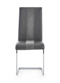 Altis Fabric Grey Dining Chairs Kit Of 4 Solid Gray Dining Room Foam Wipe Clean Rectangular Casual Dining Chairs Solid Back Set Of 4 Or More Metal & Wood Stainless Steel