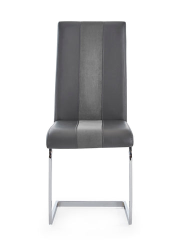 Altis Fabric Grey Dining Chairs Kit Of 4 Solid Gray Dining Room Foam Wipe Clean Rectangular Casual Dining Chairs Solid Back Set Of 4 Or More Metal & Wood Stainless Steel