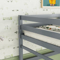 Twin Size High Loft Bed With Inclined Ladder, Guardrails,Grey Twin Grey American Design Pine