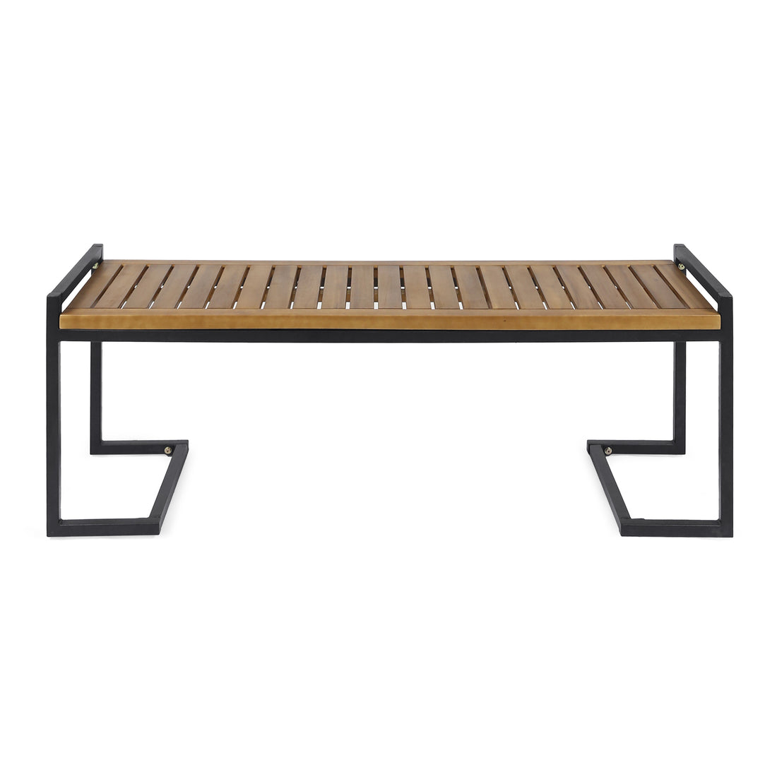 Hopkins Industrial Wood And Metal Bench Teak Acacia Wood
