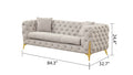 Buckle Fabric Modern Style 2Pc Sofa Chair Living Room Set Made With Wood In Light Gray Light Gray Velvet Primary Living Space Contemporary Faux Fur Wood 4 Seat