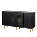 Dresser Drawer Cabinet,Bar Cabinet,Lockers,Sideboard,Buffet Sideboard,Buffet Service Desk,Storagecabinet,Changhong Glass Sliding Door, For Bedroom, Living Room, Kitchen Corridor, Color: Black 5 Or More Spaces Barn Door Black Primary Living Space Glass