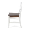 Roshan Farmhouse Acacia Wood Dining Chairs, White Walnut Set Of 2 White Walnut Acacia Wood