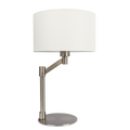 Horizon Brushed Nickel Table Lamp With On Off Switch Curved Metal Base Linen Shade Silver,White Table&Floor Lamps Linen,Metal