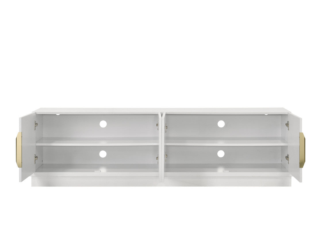 Palmer 70"W White 4 Door Tv Stand White 60 69 Inches Wood