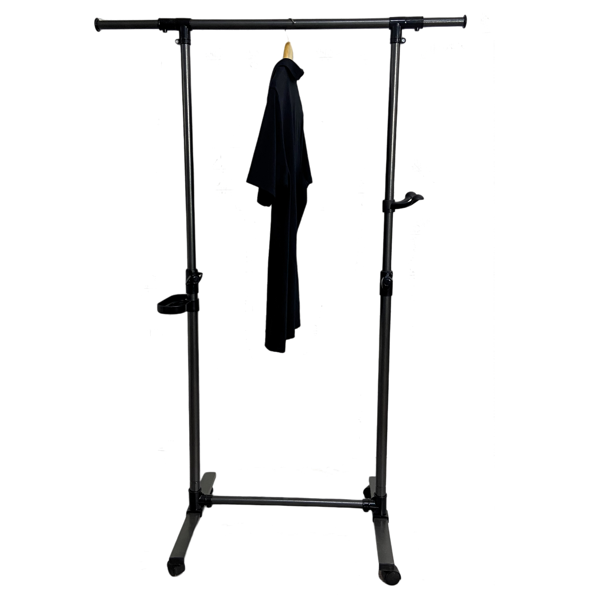 Short Clothing Racks For Hanging Clothes With Bottom Shelves And Wheels Heavy Duty Rolling Clothes Rack Kids Clothing Rack For Adult Coat, Closet, Wardrobe Black Black Metal