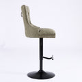 Aged And Retro Pu Swivel Barstools Adjusatble Seat Height From 25 33 Inch, Modern Bar Stools With Backs Comfortable Tufted For Home Pub And Kitchen Island Olive Green,Set Of 2 Olive Green American Design Bar Stools Set Of 2 Foam Pu Leather