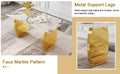 Table And Chair Set, Rock Plate Table Top, Gold Metal Table Legs, Stable And Beautiful, Suitable For Most Home Styles. Modern Simple Dining Table, Comfortable Seating. Gold Black Seats 4 Sintered Stone