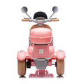 12V Two Seater Kids Ride On Electric Motorcycle,Three Wheels Kids Toy With Slow Start,Multi Function Player,Usb,Bluetooth, Light,Backseat Flip Adult Seat, Oversized Storage Box For Kids Aged 3 6. Pink Plastic