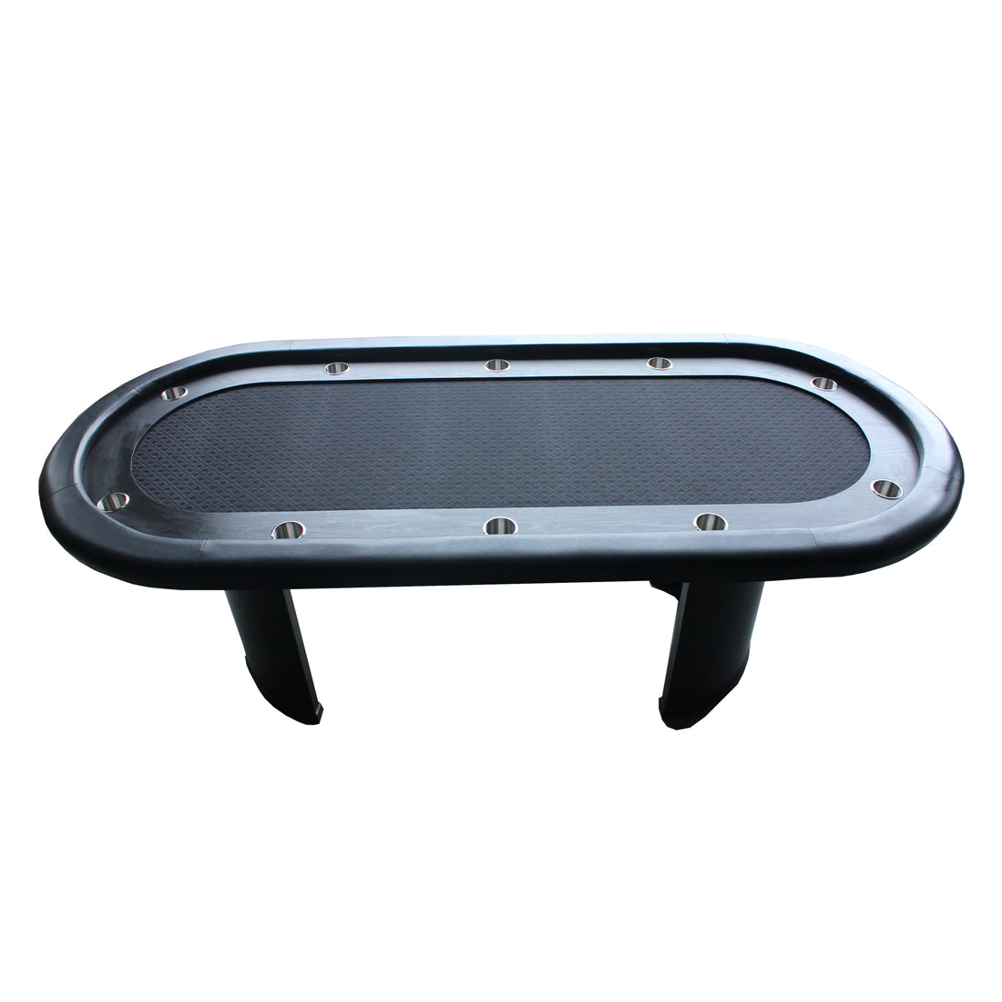 96" 10 Players Poker Table For Casino Game Texas Hold'Em Black Waterproof Surface Wooden Texture Racetrack Black Primary Living Space Modern Wood