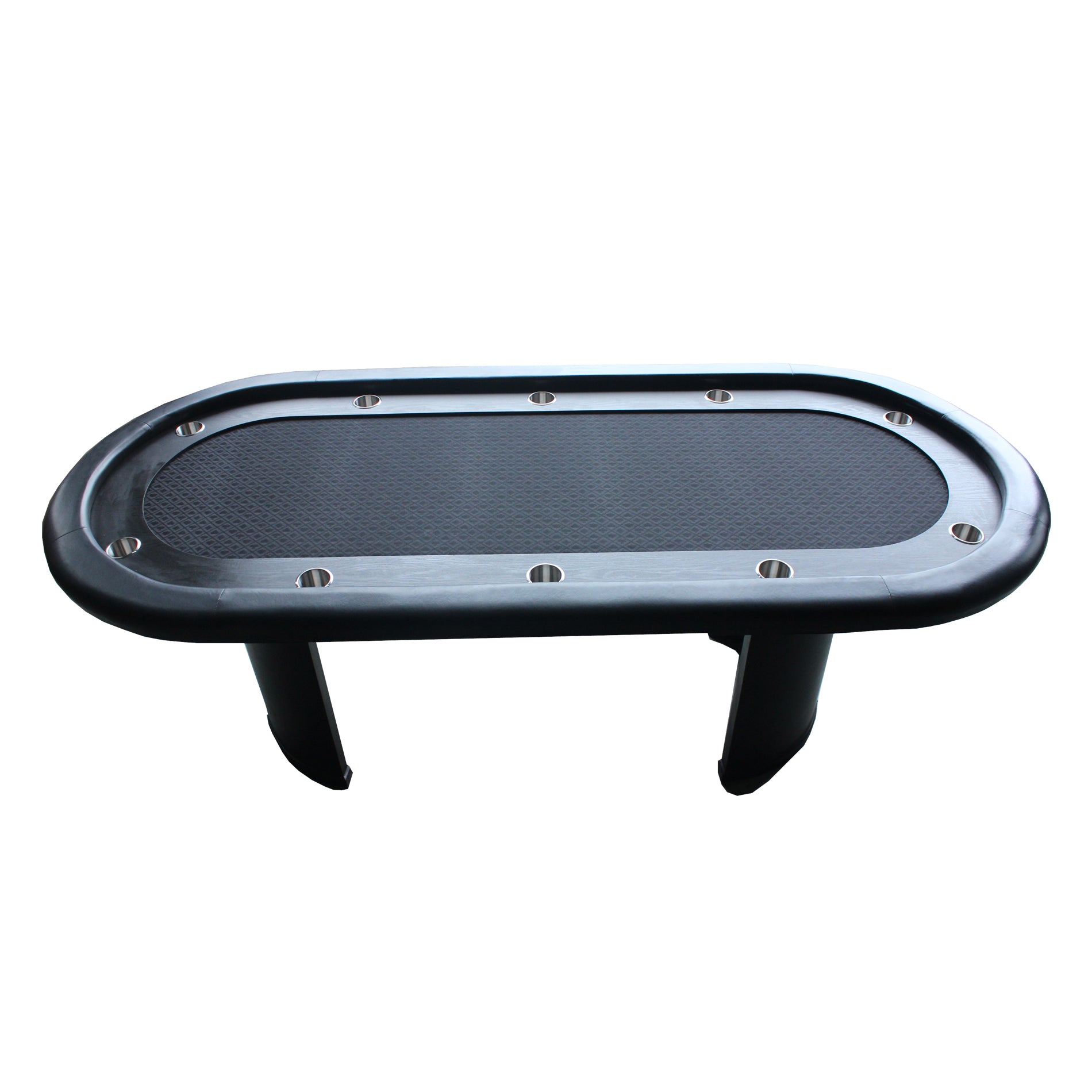 96" 10 Players Poker Table For Casino Game Texas Hold'Em Black Waterproof Surface Wooden Texture Racetrack Black Primary Living Space Modern Wood