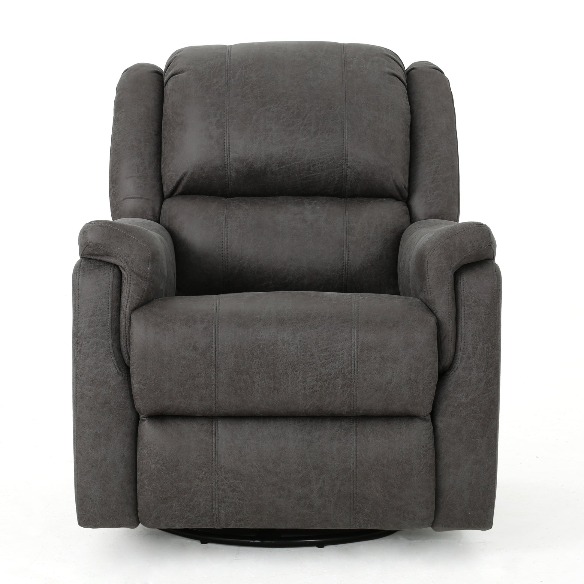 Glider Recliner With Swivel Slate Microfiber