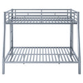 Full Xl Over Queen Metal Bunk Bed With Ladder And Guardrails, Silver Expected Arrival Time: 9.7 Box Spring Not Required Full Xl Silver Metal Metal