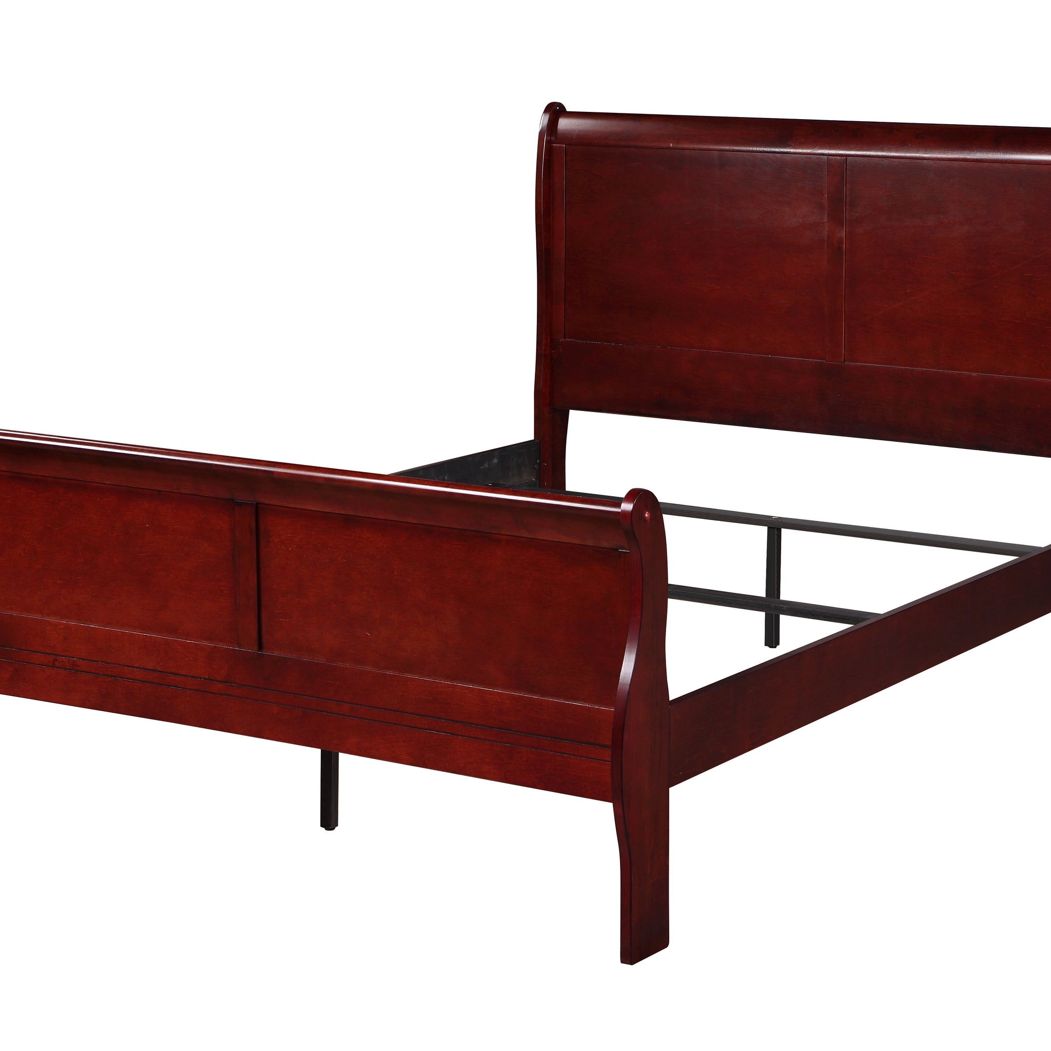 Cherry Queen Bed Box Spring Required Queen Cherry Wood Bedroom Pine Sleigh Wood