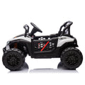 24V Kids Ride On Utv,Electric Toy For Kids W Parents Remote Control,Four Wheel Suspension,Low Start,Adjustable Speed,Multimedia Player,Early Education,Bluetooth,Rear Storage Space For Kids Aged 3 . White 50 99 Lbs Polypropylene