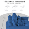 3 In 1 Convertible Sleeper Sofa Bed, Modern Pull Out Couch Bed, Adjustable Backrest, Velvet Loveseat Futon Sofa With Pillows & Pockets For Living Room Apartment, Blue Blue Velvet Wood Primary Living