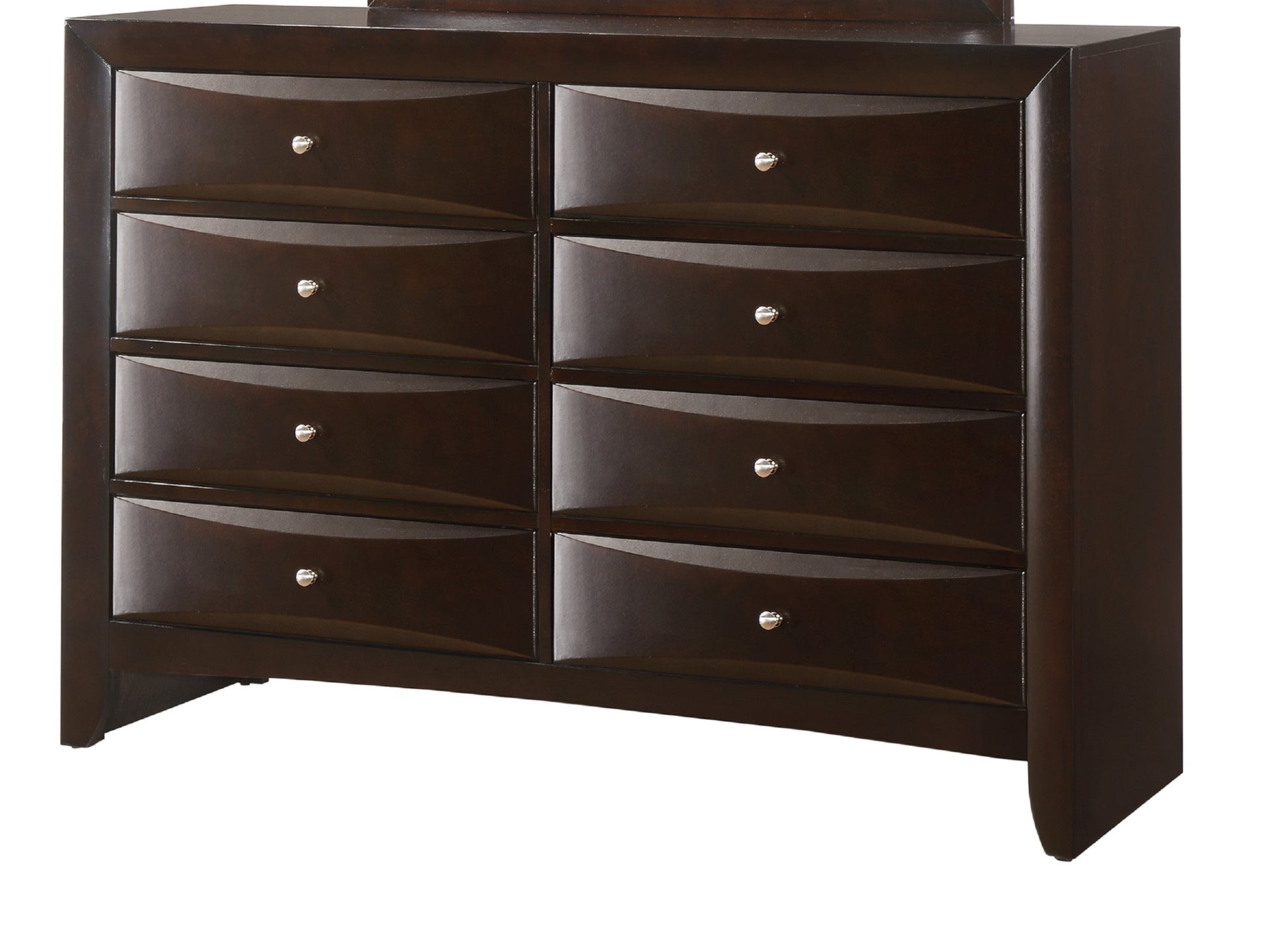 1Pc Contemporary 8 Drawer Dresser Brown Cherry Finish Solid Wood Wooden Bedroom Furniture Brown Bedroom Contemporary Wood