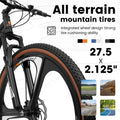 A27301M Mountain Bike 27.5 Inch Wheels, 21 Speed Road Bicycle With Dual Disc Brakes For Men And Women,High Carbon Steel Frame Front Fork Bicycles, Adult Faster Racing Bike Black Orange Steel