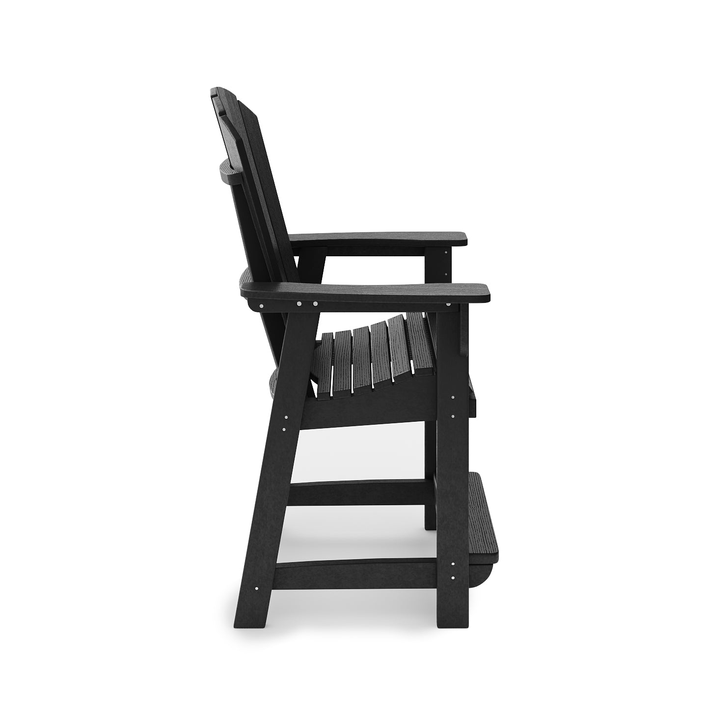 Black Adirondack Style Counter Chair Stylish Hdpe Poly Lumber For Dining, Patio, And Garden Comfort No Dining Set Black Weather Resistant Frame American Traditional Hdpe Hdpe