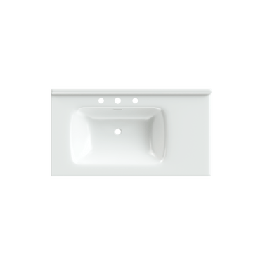 Sinks Rectangular 36 Inch Bathroom Sinks, Modern Rectangular Countertop Bathroom Sinks, Porcelain Ceramic Bathroom Sinks.White, 36''W X 20''D Sink Only. White Ceramic