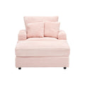 39 Inch Spring Upholstered Armchair And Ottoman Set Comfortable Single Sofa With Cup Holder And Corduroy Fabric, Perfect For Living Room Or Bedroom Pink Corduroy 1 Seat