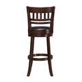 360 Degree Swivel Bar Chair Dark Cherry Finish Solid Wood Comfortable Footrest 1Pc Dining Furniture Cherry Dining Room Solid Wood